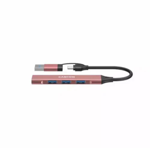 Hub Canyon DS-02, 1 x USB-A 3.0, 3 x USB-A 2.0 (Roz)