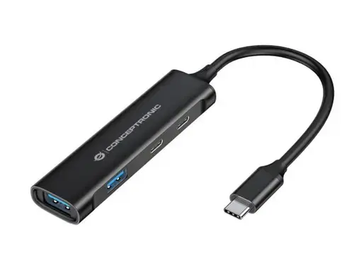 Hub Conceptronic HUBBIES12B, 2x USB, 2x USB Type-c (Negru)