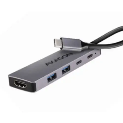 Hub HMC-5H60, USB-C 3.2 Gen 1, 2x USB-A, 4K/60Hz HDMI, PD 100W, 15cm USB-C (Gri)