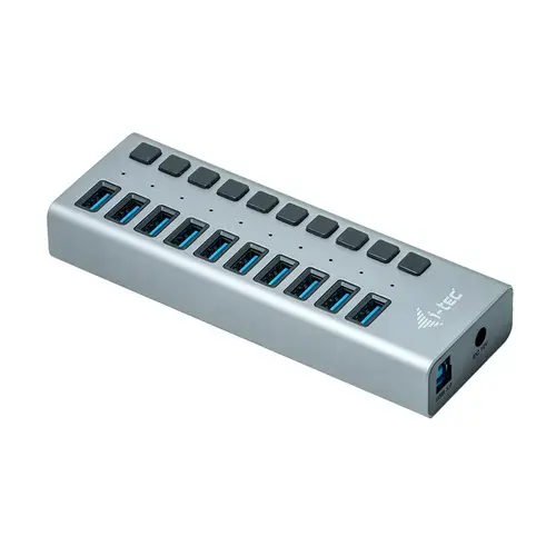 Hub, I-tec , USB 3.0, 10 porturi, 48 W (Argintiu)