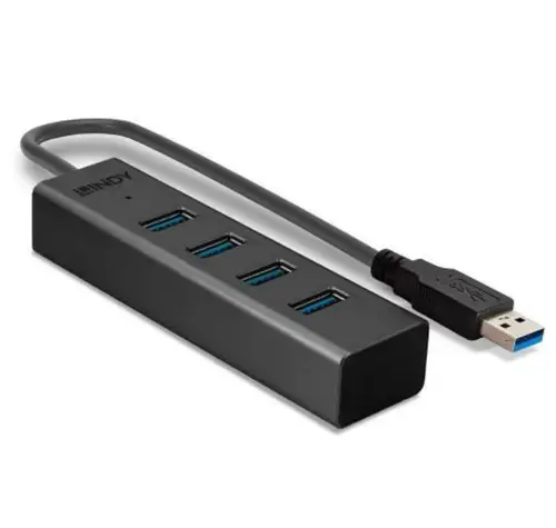 Hub Lindy 4x USB 3.0 (Negru)