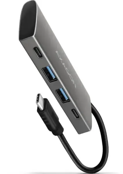 Hub USB Axagon HMC-4G2, 2 x USB-A, 2 x USB-C (Gri)
