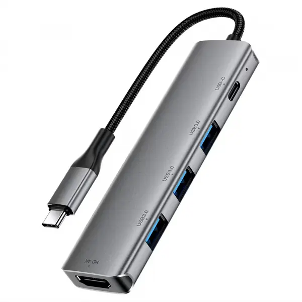 Hub USB-C Acefast J16, 5in1, Gri