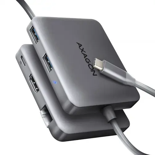 Hub USB-C, AXAGON, 5 Gbps, SuperSpeed, 5 in 1, Argintiu inchis