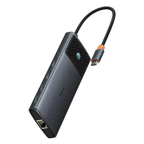 Hub USB-C Baseus Gleam II, 10in1, B00061800123-00, USB-A/USB-C, HDMI-A, RJ-45, SD/TF (Negru)