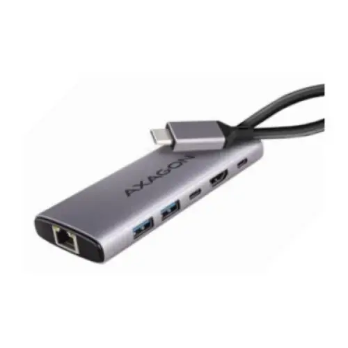 Hub USB-C, HMC-6G2L, 2x USB-A, 1x USB-C, 4K/60Hz HDMI, RJ-45, USB 3.2 Gen 2, PD 100W, 15cm