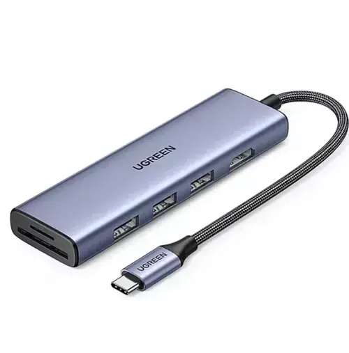 Hub USB-C Ugreen 6-in-1, HDMI, 3x USB-A, 3.0 SD/TF (Gri)