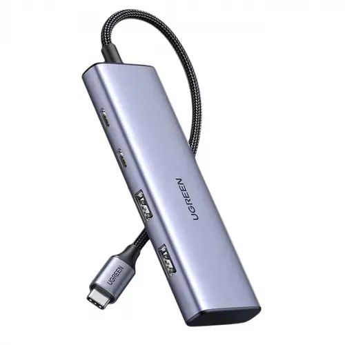 Hub USB-C UGREEN CM473, 2 x USB-A 3.0 - 2 x USB-C, 0.20cm (Gri)