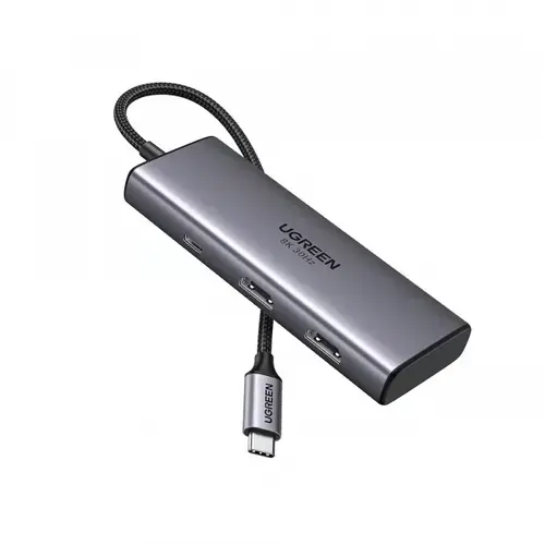 Hub USB-C UGREEN CM498 (15852), 2 x USB-A 3.0 - 2 x USB-C - 2 x HDMI (Gri)