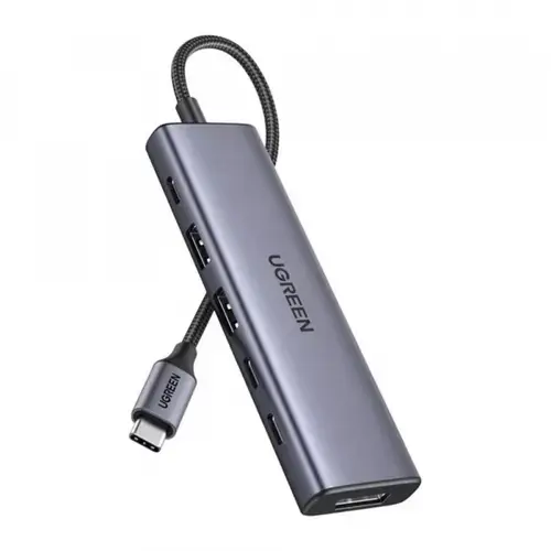 Hub USB-C UGREEN CM511 (75586), 6in1, 2x USB 3.2, 3x USB-C, DisplayPort (Gri)