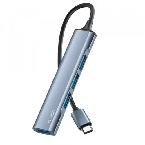 Hub USB-C Yesido HB17, 4in1, 3x USB 2.0, 1x USB 3.0 (Gri)