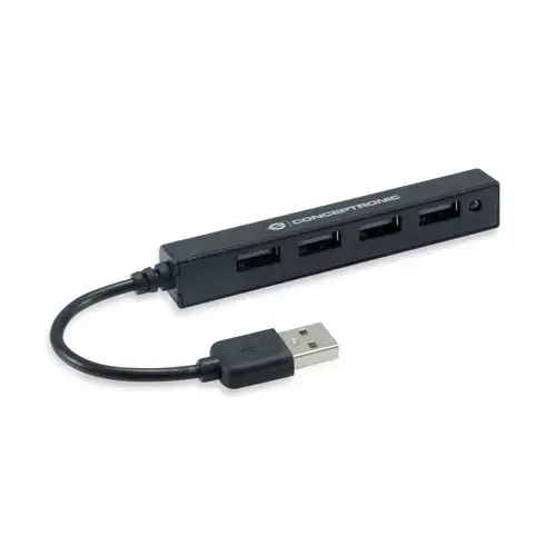 Hub USB Conceptronic HUBBIES05B, 4 porturi USB 2.0 (Negru)