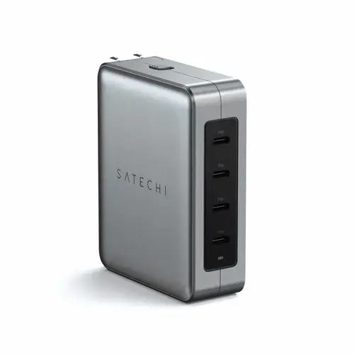 Hub USB cu incarcare Satechi ST-W145GTM, 145 W, 4 Porturi USB-C GaN (Gri)