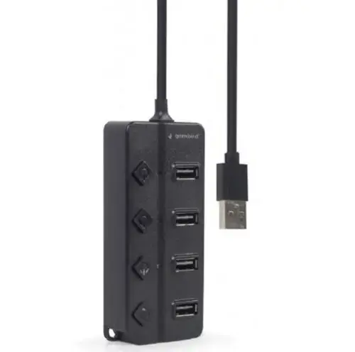 Hub USB Gembird UHB-U2P4P-01, 4x USB 2.0 (Negru)