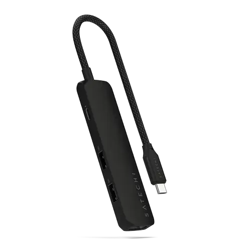 HUB USB Satechi Slim ST-P4SK 4-in-1, USB-C, HDMI 4K, (Negru)