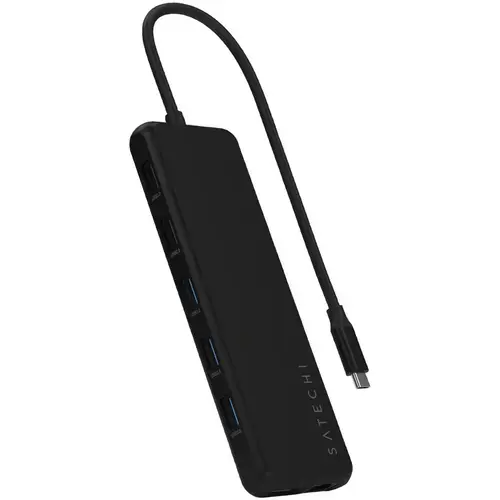 HUB USB Satechi ST-P3D13K USB-C, Multiport 13-in-1 Triple, 4K/60Hz DisplayPort, USB-C PD 100 W(Negru)