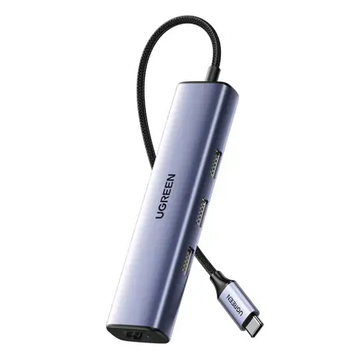 Hub USB Type-C Ugreen CM475, 3 x USB-A, 1 x RJ45 (Gri)