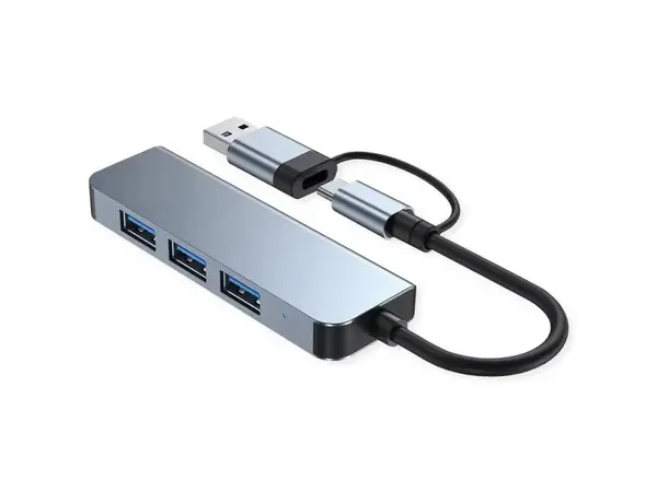HUB USB type C/USB-A cu 3 x USB 2.0-A + USB 3.2-A, Value 12.99.1145
