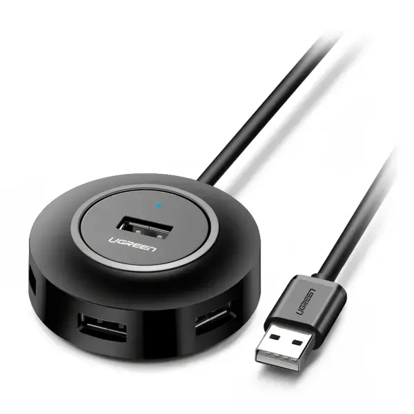 Hub USB UGREEN CR106, 4 x USB-A, 1m, Negru
