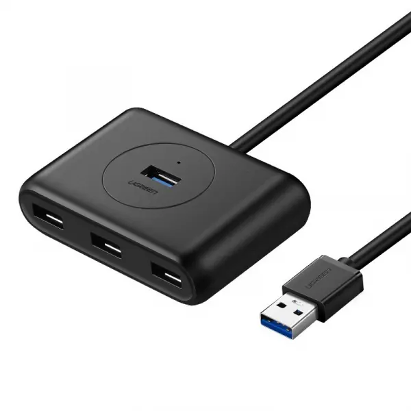 Hub USB UGREEN CR113, 4 x USB-A 3.0, 0.5m, Negru
