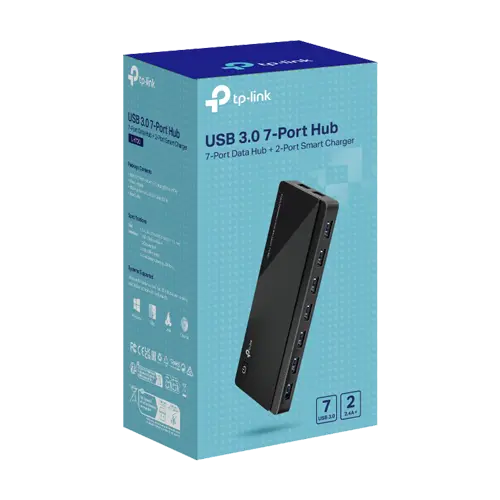 Hub USB UH720, 7 x USB 3.0, 2 x USB PD, 1 port Micro-USB, adaptor DC - TP-Link UH720