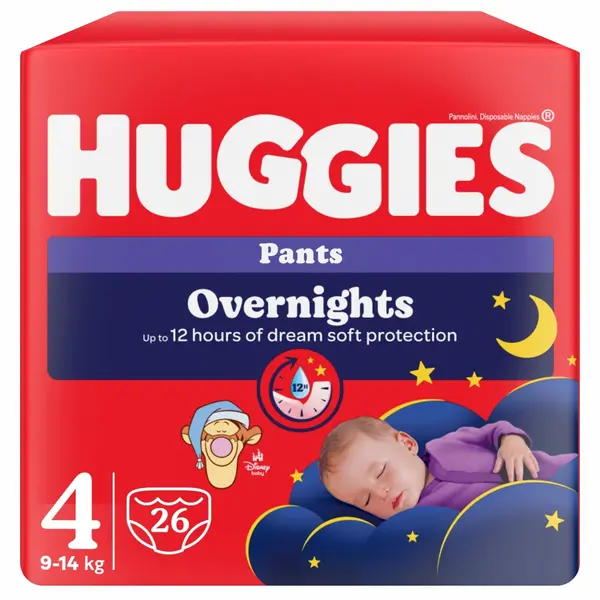 Huggies Pants Overnights, nr.4, 9-14 kg | 26 bucati