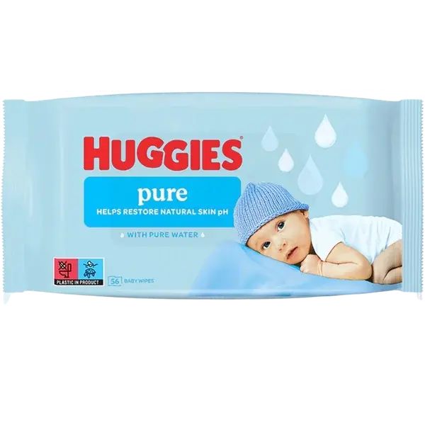 Huggies Servetele umede, 56 buc, Pure