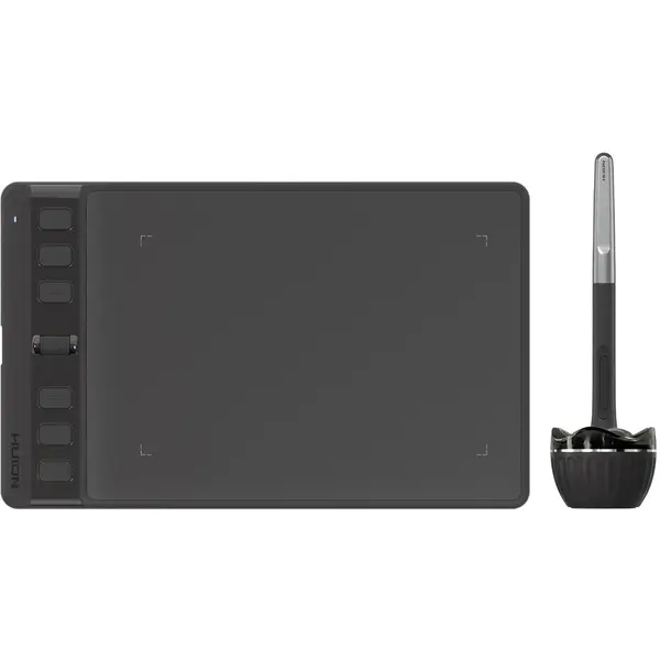 HUION Tableta grafica Huion Inspiroy 2 S, 6.3 x 3.9, 6 taste personalizate, Rotita Scroller, Stylus fara baterii PW110, functioneaza cu Mac, Windows, Chrome OS, Harmony OS, Linux Android, Negru