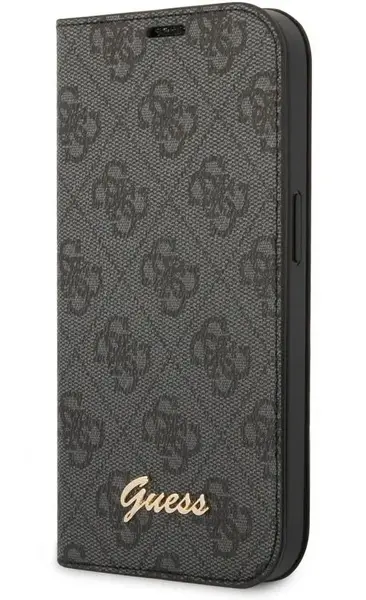 Husa Book Cover Guess 4G Metal Camera Outline Book pentru Apple iPhone 14 (Negru)