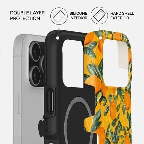 Husa Burga Dual Layer Magsafe Orange Lemonade pentru iPhone 17 Pro