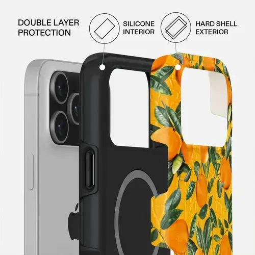Husa Burga Dual Layer Magsafe Orange Lemonade pentru iPhone 17 Pro Max