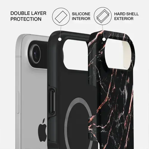 Husa Burga Dual Layer Magsafe Rose Gold Marble pentru iPhone Air