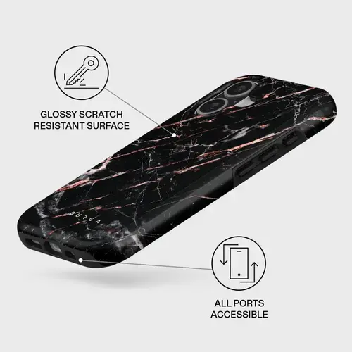 Husa Burga Dual Layer Magsafe Rose Gold Marble pentru iPhone 17