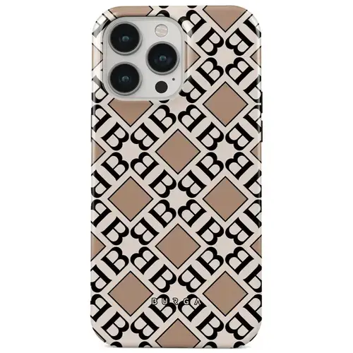 Husa Burga Dual Layer Monogram compatibila cu iPhone 14 Pro