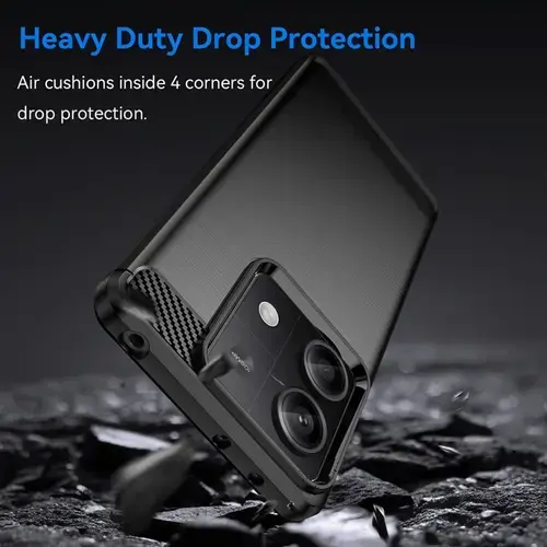 Husa Carbon Case Flexible Lemontti Xiaomi Redmi Note 13 5G, Negru