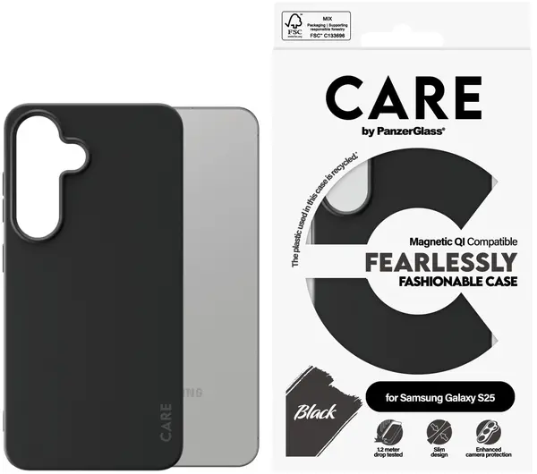 Husă CARE - Fashionable, Galaxy S25, Qi, negru