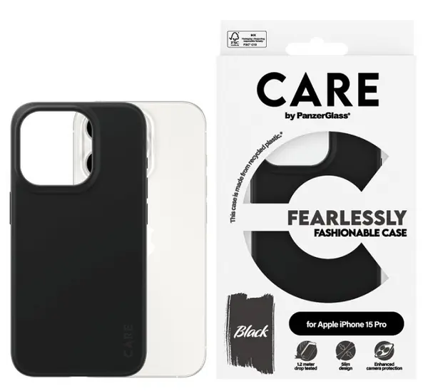 Husa CARE - Fashionable, iPhone 15 Pro, negru