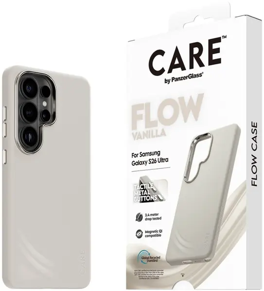 Husă CARE – Flow, Galaxy S26 Ultra, Qi, Vanilie