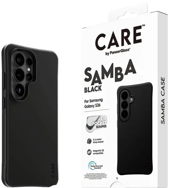 Husă CARE – Samba, Galaxy S26 Ultra, Qi, negru