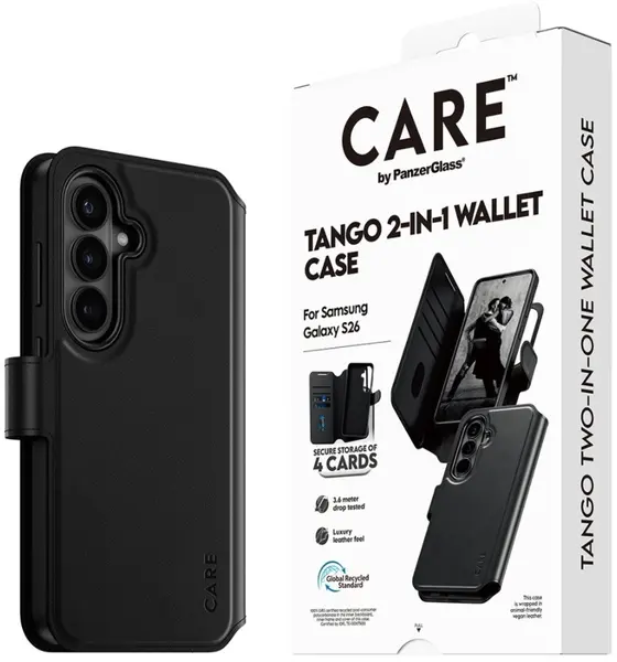 Husă CARE – Tango Two-in-One, Qi, Galaxy S26, neagră