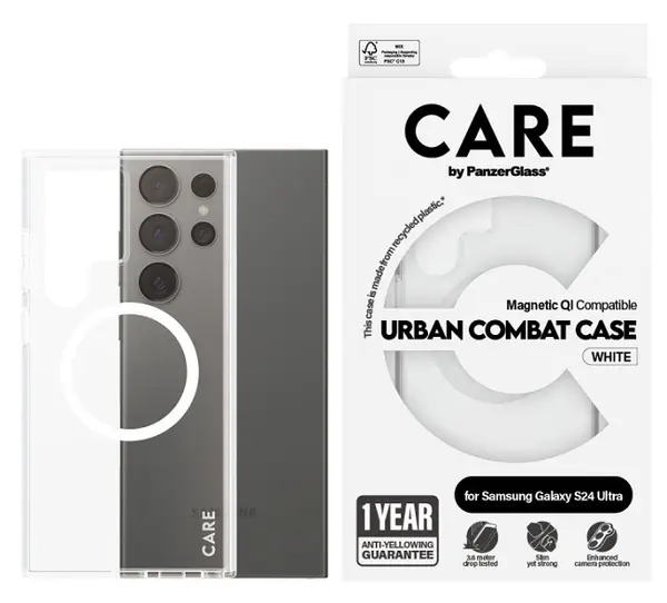 Husa CARE - Urban Combat, Galaxy S24 Ultra, Qi, transparent