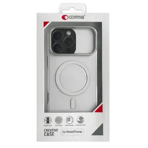 Husa Comma Crystal Series Magnetic pentru iPhone 17 Pro Max, Transparent