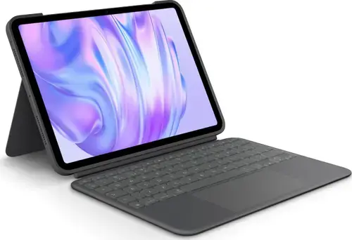 Husa cu tastatura Logitech Combo Touch pentru Apple iPad Pro 11 (M4 & M5), Layout English UK (Gri)