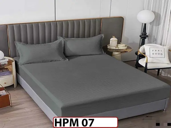 Husa de Pat din Damasc Finetat + 2 Fete de Perne - Saltea 160x200 - HPM 07