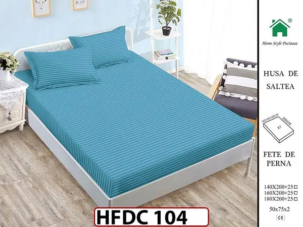 Husa de Pat din Finet + 2 Fete de Perne - Saltea 140x200 - Pat 2 Persoane -HFDC104
