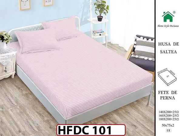 Husa de Pat din Finet + 2 Fete de Perne - Saltea 140x200 - Pat 2 Persoane -HFDC101