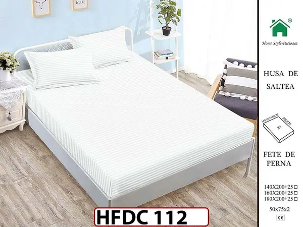 Husa de Pat din Finet + 2 Fete de Perne - Saltea 140x200 - Pat 2 Persoane -HFDC112