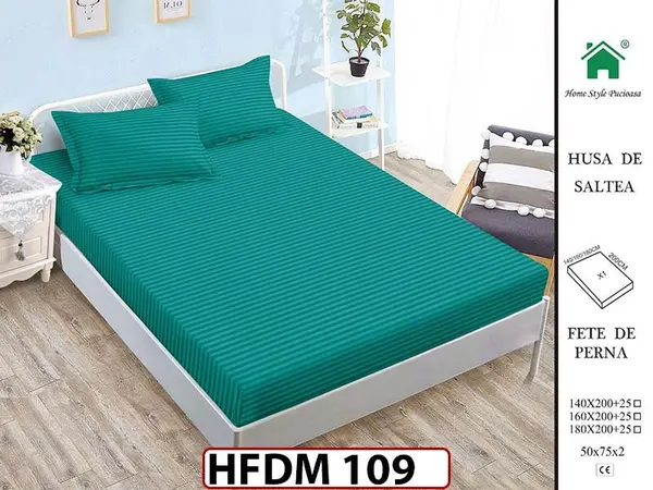 Husa de Pat din Finet + 2 Fete de Perne - Saltea 160x200 - Pat 2 Persoane - HFDM109