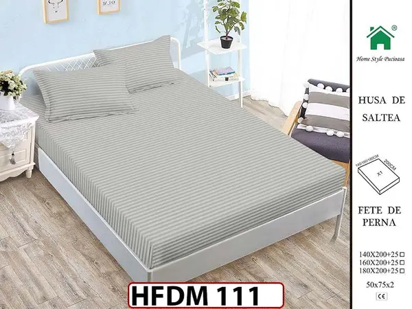 Husa de Pat din Finet + 2 Fete de Perne - Saltea 160x200 - Pat 2 Persoane - HFDM111