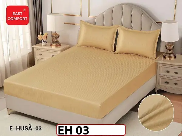 Husa de Pat din Finet + 2 Fete de Perne - Saltea 180x200 - Pat 2 Persoane - EH 03